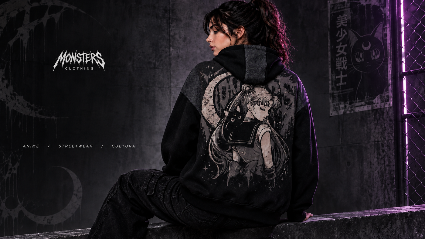 HOODIE SAILOR MOON BLACK
